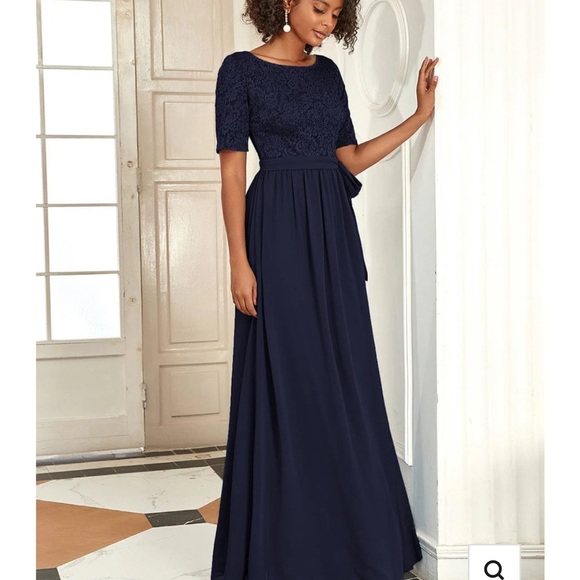 Lace bodice evening dress sash belt - Picture 5 of 6